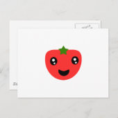 Tomate niedlich und glücklich postkarte (Vorne/Hinten)