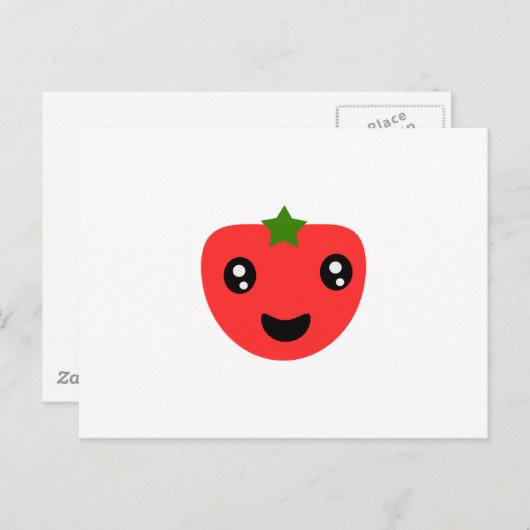 Tomate niedlich und glücklich postkarte (Vorne/Hinten)