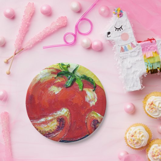 Tomate-PapierTeller durch Paris Wyatt Llanso Pappteller (Party)