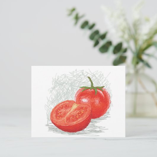 Tomate Postkarte (Stehend Vorderseite)