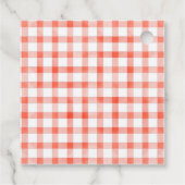 Tomate Relaxen mit Tomaten und karierten Mustern Geschenkanhänger (Rückseite)