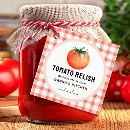 Tomate Relaxen mit Tomaten und karierten Mustern Geschenkanhänger