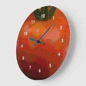 Tomate-Rot Große Wanduhr (Winkel)