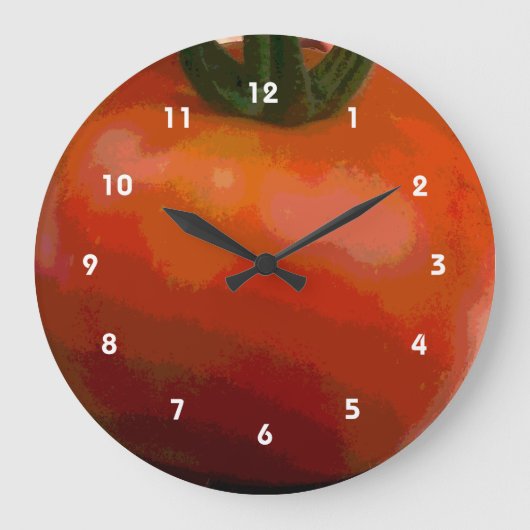 Tomate-Rot Große Wanduhr (Vorderseite)