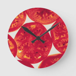 Tomate-Scheiben Runde Wanduhr