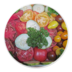 Tomate-Servierplatten-Keramik-Griff Keramikknauf