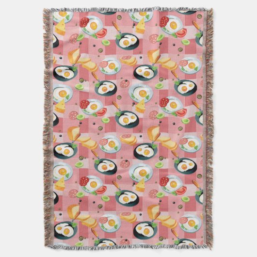 Tomate-und Spiegelei-Muster Decke (Vorderseite Vertikal)