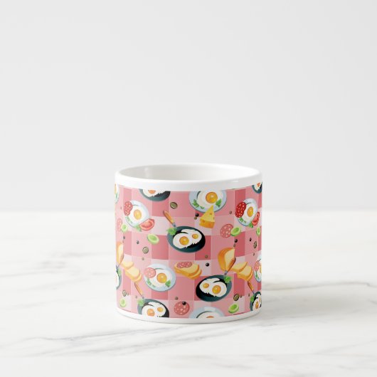 Tomate-und Spiegelei-Muster Espressotasse (Vorderseite)