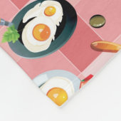 Tomate-und Spiegelei-Muster Fleecedecke (Ecke)
