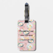 Tomate-und Spiegelei-Muster Gepäckanhänger (Rückseite vertikal)