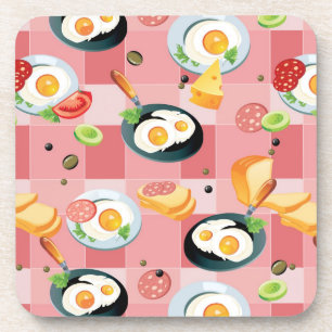 Tomate-und Spiegelei-Muster Getränkeuntersetzer