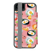 Tomate-und Spiegelei-Muster Incipio iPhone Geldbeutel-Hülle (Folio Rückseite)