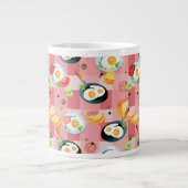 Tomate-und Spiegelei-Muster Jumbo-Tasse (Vorderseite)