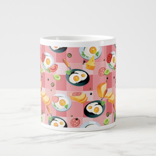 Tomate-und Spiegelei-Muster Jumbo-Tasse (Vorderseite)