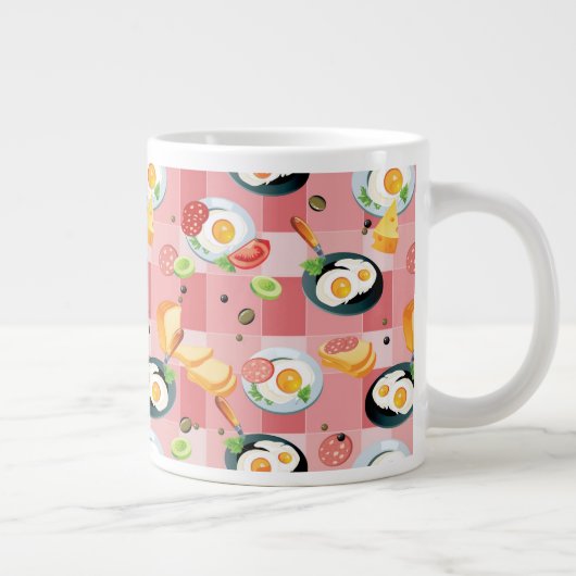 Tomate-und Spiegelei-Muster Jumbo-Tasse (Rechts)