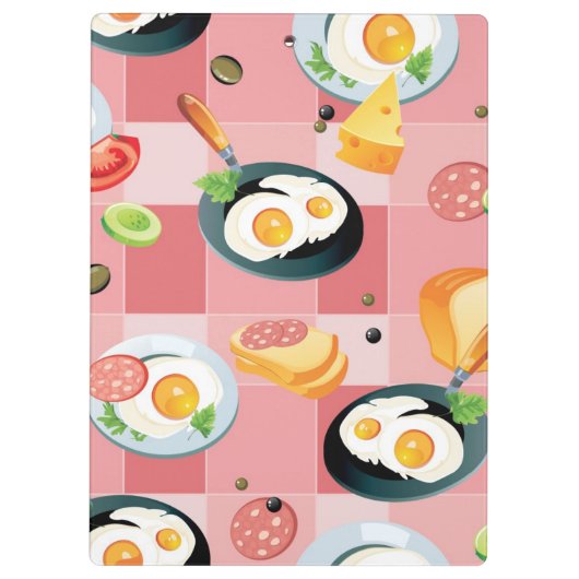 Tomate-und Spiegelei-Muster Klemmbrett (Rückseite)