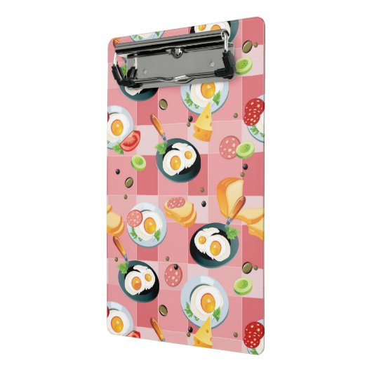Tomate-und Spiegelei-Muster Mini Klemmbrett (Gewinkelt2)