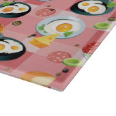 Tomate-und Spiegelei-Muster Schneidebrett (Ecke)