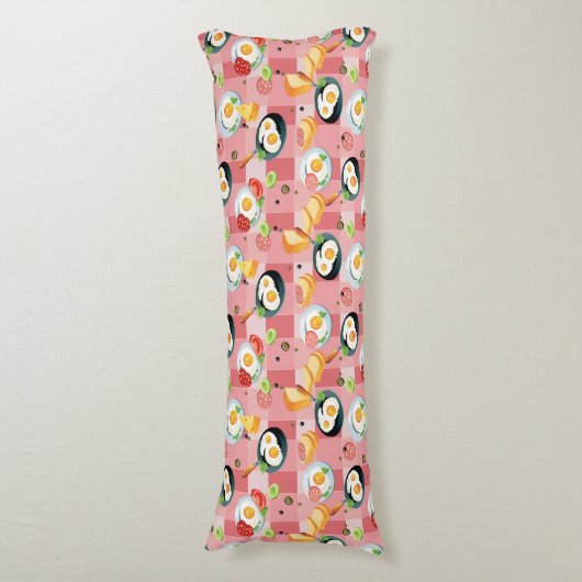 Tomate-und Spiegelei-Muster Seitenschläferkissen (Vorderseite Vertikal)