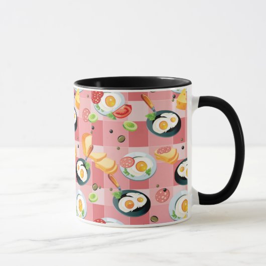 Tomate-und Spiegelei-Muster Tasse (Rechts)