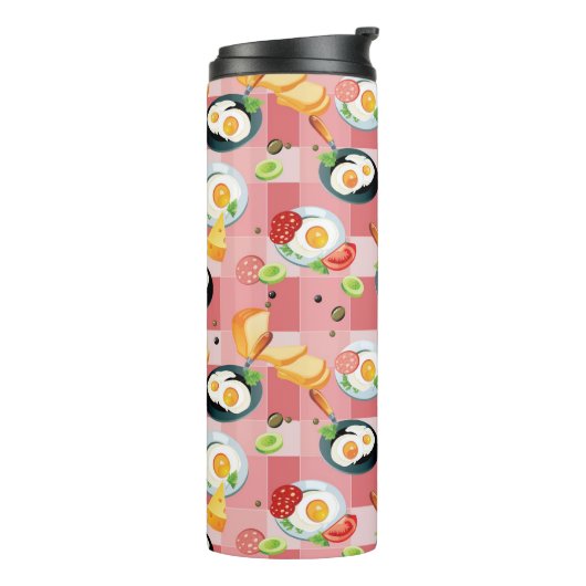 Tomate-und Spiegelei-Muster Thermosbecher (Nach links gedreht)