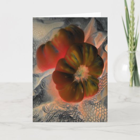 "Tomate und Spitze" digital verändert Stillleben Karte (Vorderseite)