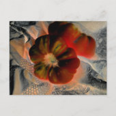 "Tomate und Spitze" digital verändert Stillleben Postkarte (Vorderseite)