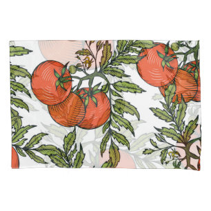 Tomate Vintag: Illustration des Agrarmarktes. Kissenbezug