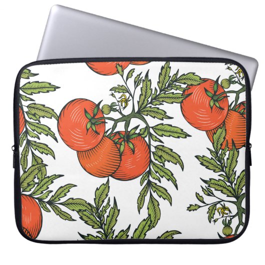 Tomate Vintag: Illustration des Agrarmarktes. Laptopschutzhülle (Vorderseite)