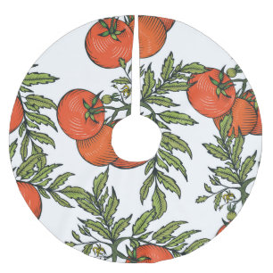Tomate Vintag: Illustration des Agrarmarktes. Polyester Weihnachtsbaumdecke