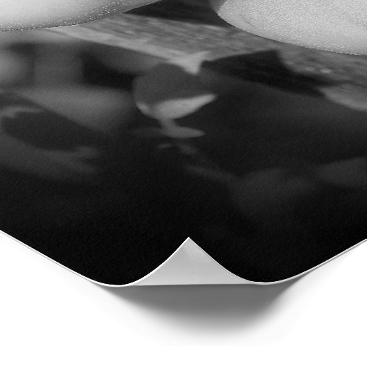 Tomaten auf dem Weinberg Schwarz-Weiß Abstrakt Poster (Ecke)