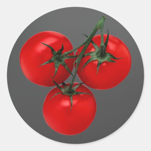 Tomaten auf einem Reben Runder Aufkleber (Vorderseite)