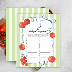Tomaten-Baby-Item-Spiel. Baby-Shower-Spiel