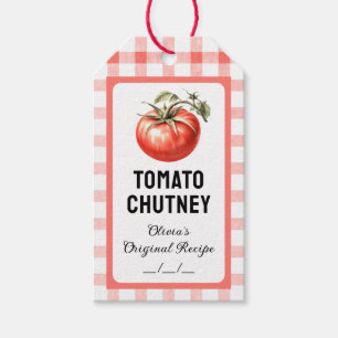 Tomaten-Chutney-Einmachglas mit Aquarell-Tomate Geschenkanhänger