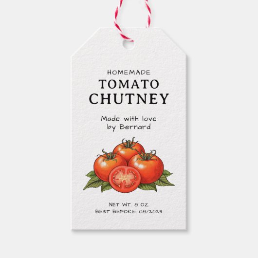Tomaten-Chutney-Etikett Geschenkanhänger (Vorderseite)