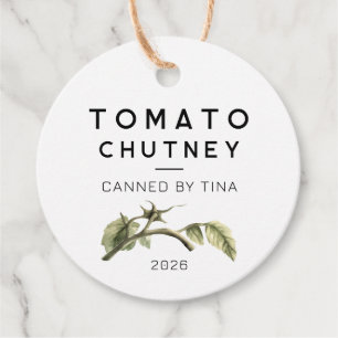 Tomaten-Chutney-Etikett mit Wasserfarben-Tomatenbl Geschenkanhänger