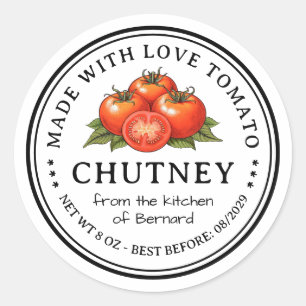 Tomaten-Chutney-Konservierungs-Etikett Runder Aufkleber