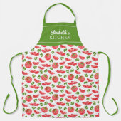 Tomaten Custom Kitchen Frucht Unisex Schürze (Vorderseite)