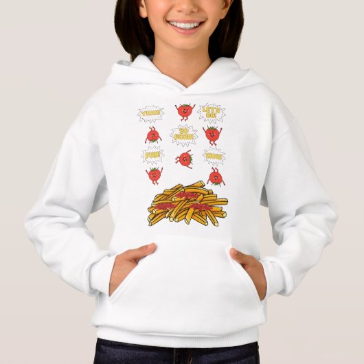Tomaten, die auf gebratene Kartoffeln springen, Ca Hoodie (Vorderseite)