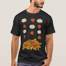 Tomaten, die auf gebratene Kartoffeln springen, Ca T-Shirt