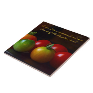 Tomaten Freunde & Familie Zitat Keramikfliese/Triv Fliese