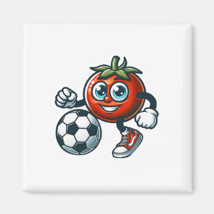 Tomaten-Fußballspieler Süße Cartoon Mit Fußball Magnet