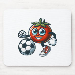 Tomaten-Fußballspieler Süße Cartoon Mit Fußball  Mousepad
