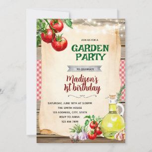 Tomaten-Gartenparty-Einladung Einladung