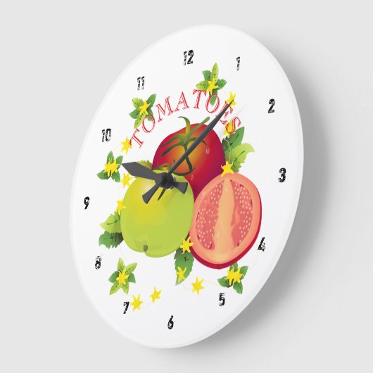 Tomaten Gemüse Obstgarten Große Wanduhr (Winkel)