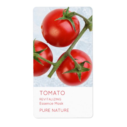 Tomaten-Gesichtsmaske Etikett (Vorne)