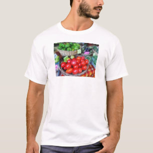 Tomaten, grüne Bohnen und Paprika auf Farmer's Mar T-Shirt