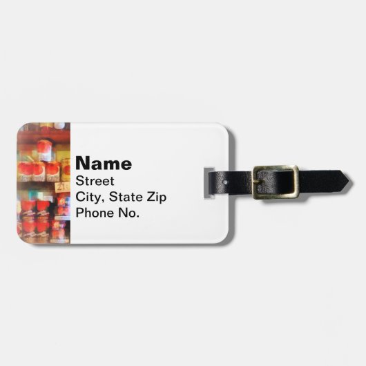 Tomaten in Dosen Gepäckanhänger (Vorderseite horizontal)