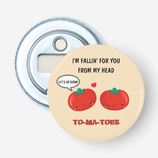 Tomaten in Liebe Niedlich Romantischer Valentinsta Flaschenöffner (Vorderseite)