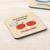 Tomaten in Liebe Niedlich Romantischer Valentinsta Getränkeuntersetzer (Linke Seite)